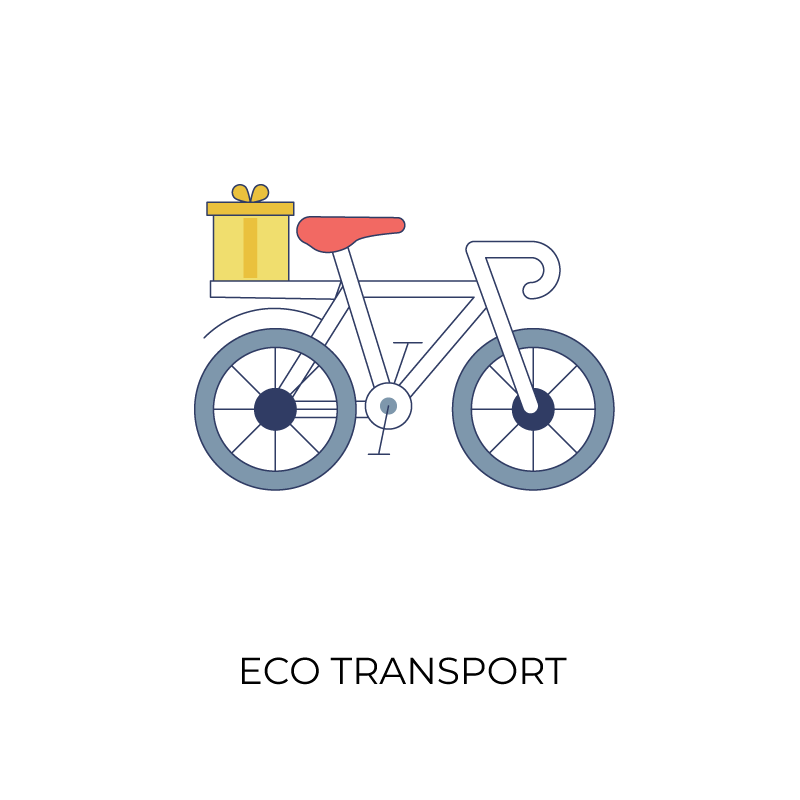 Eco transport bicycle flat color icon