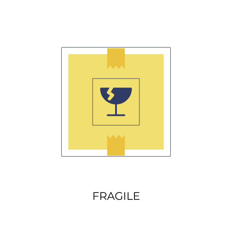 Fragile package flat color icon