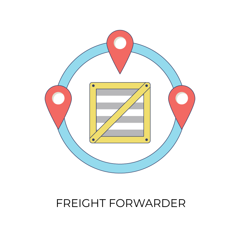 Freight forwarder flat color icon