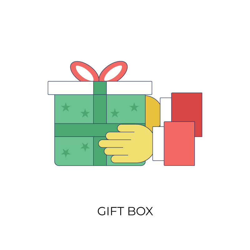 Gift box flat color icon
