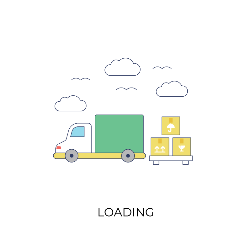 Loading truck flat color icon