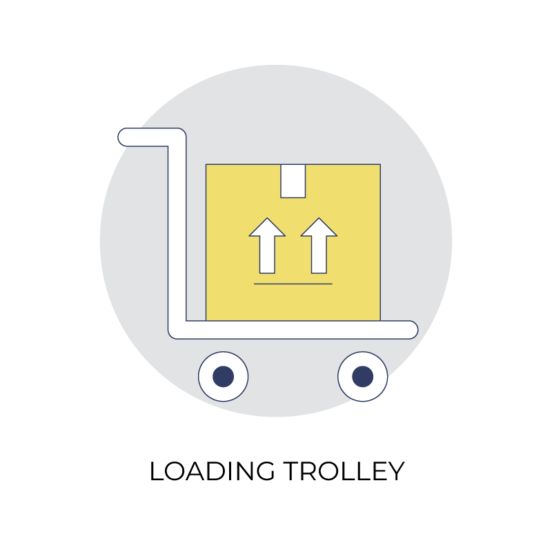 Loading trolley flat color icon