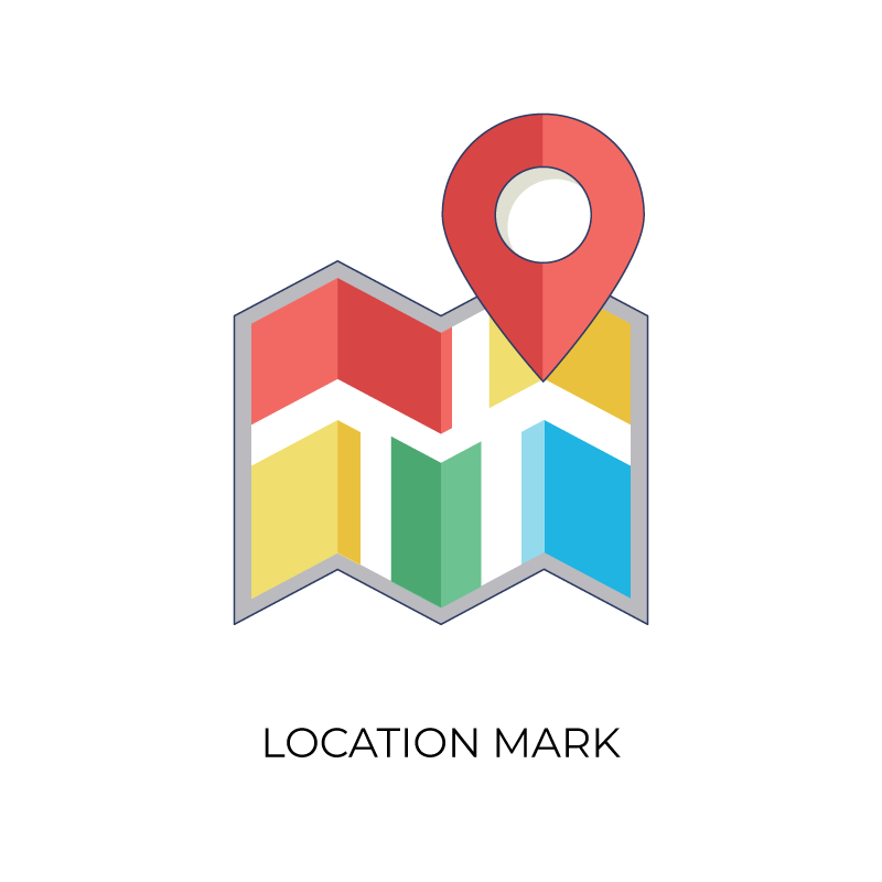 Location mark flat color icon