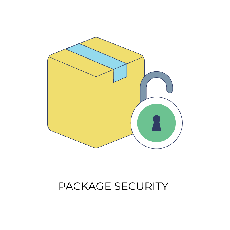 Package security flat colored icon