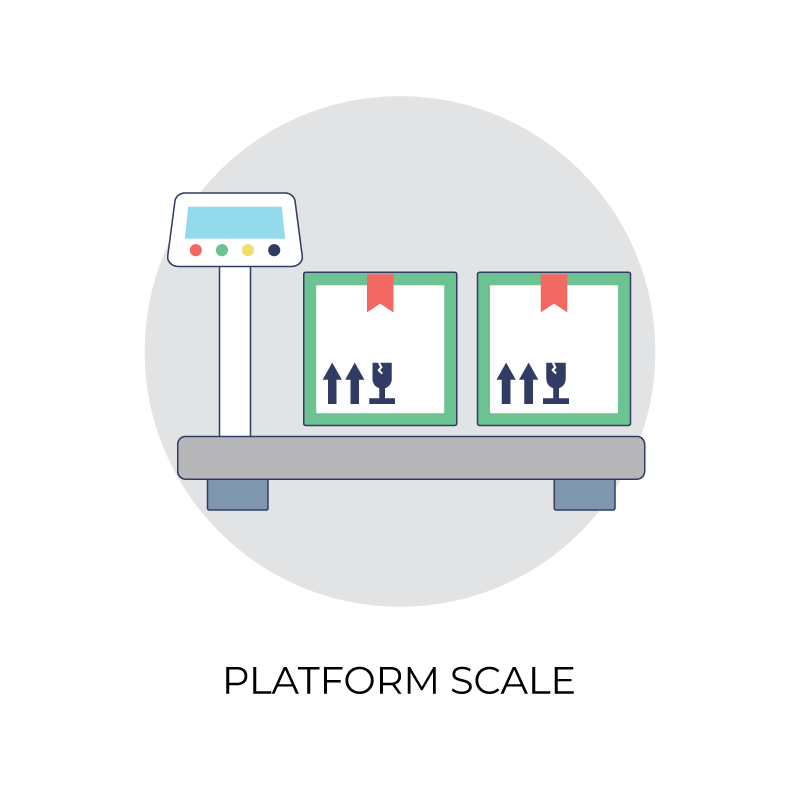 Platform scale flat color icon