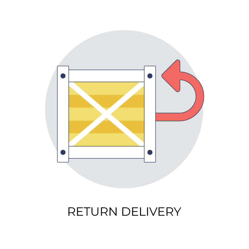 Return delivery flat color icon