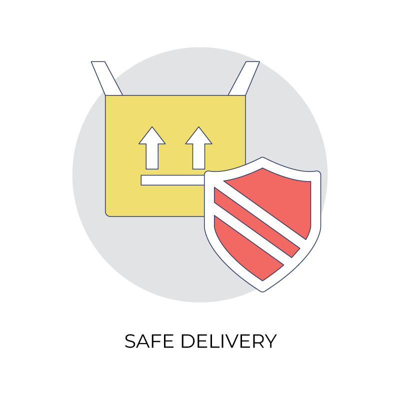 Safe delivery flat color icon