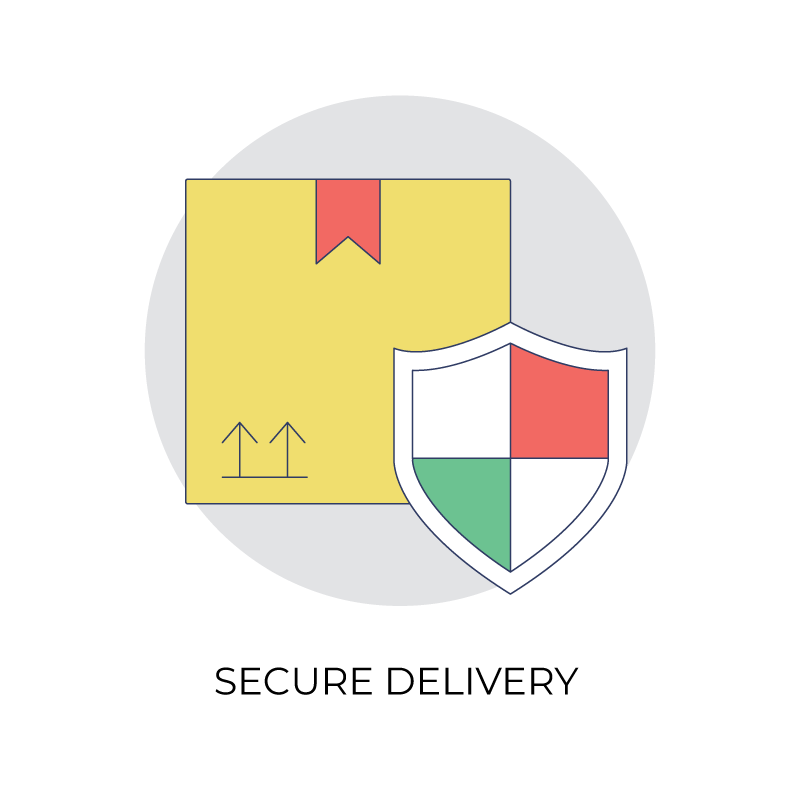 Secure delivery flat color icon