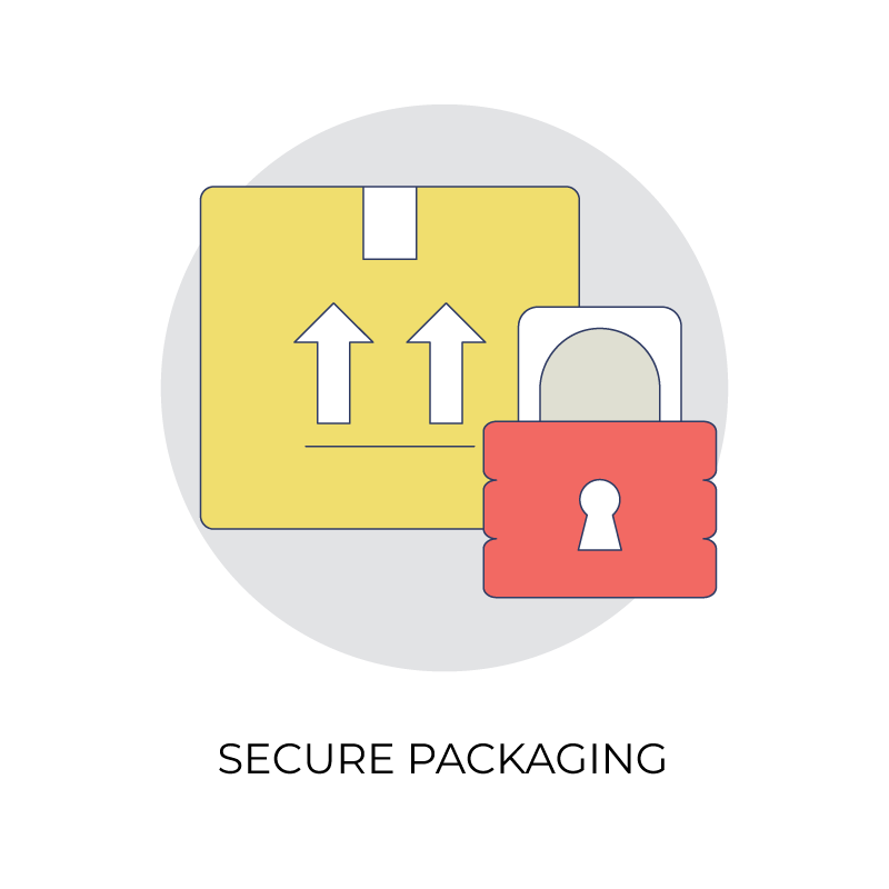 Secure packaging flat color icon