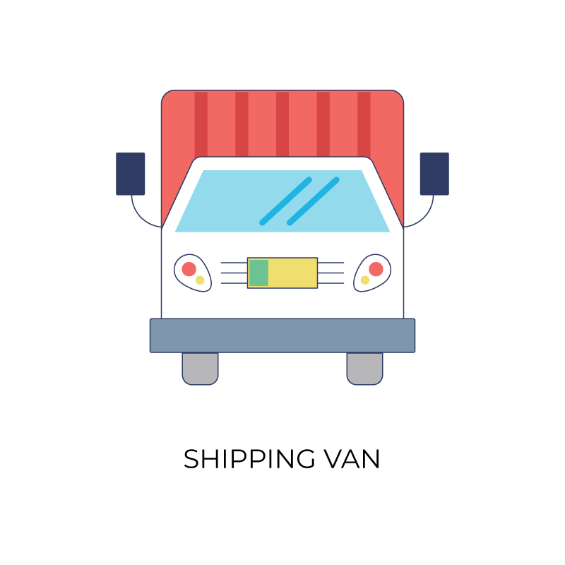Shipping van flat color icon