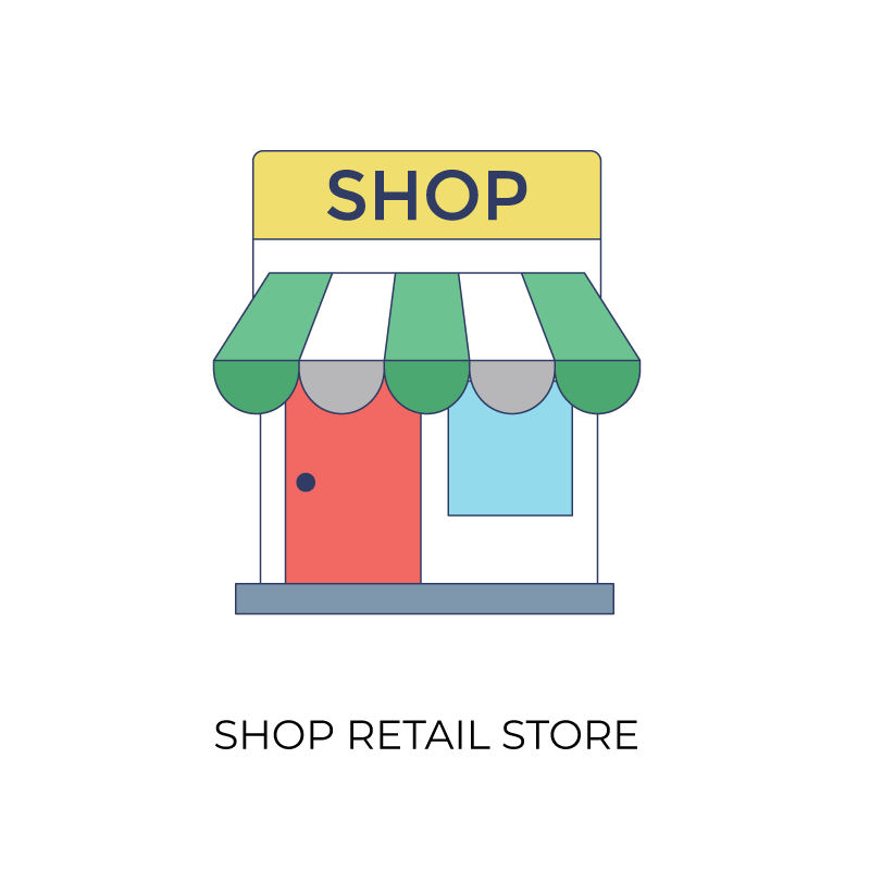 Retail shop store flat color icon