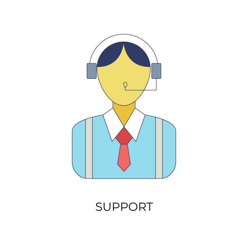 Support flat color icon