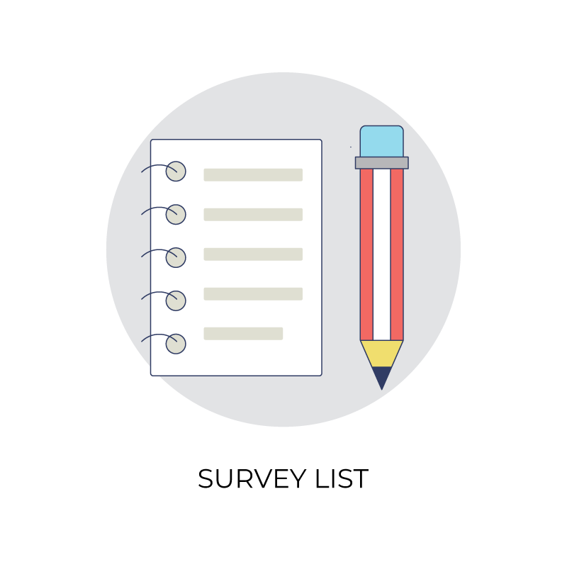 Survey list flat color icon