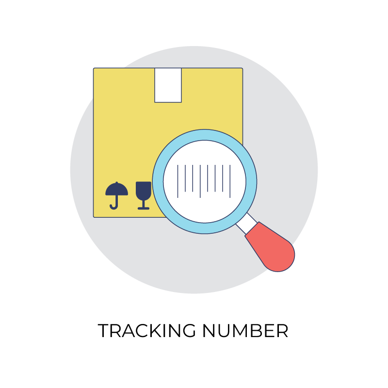 Tracking number flat color icon