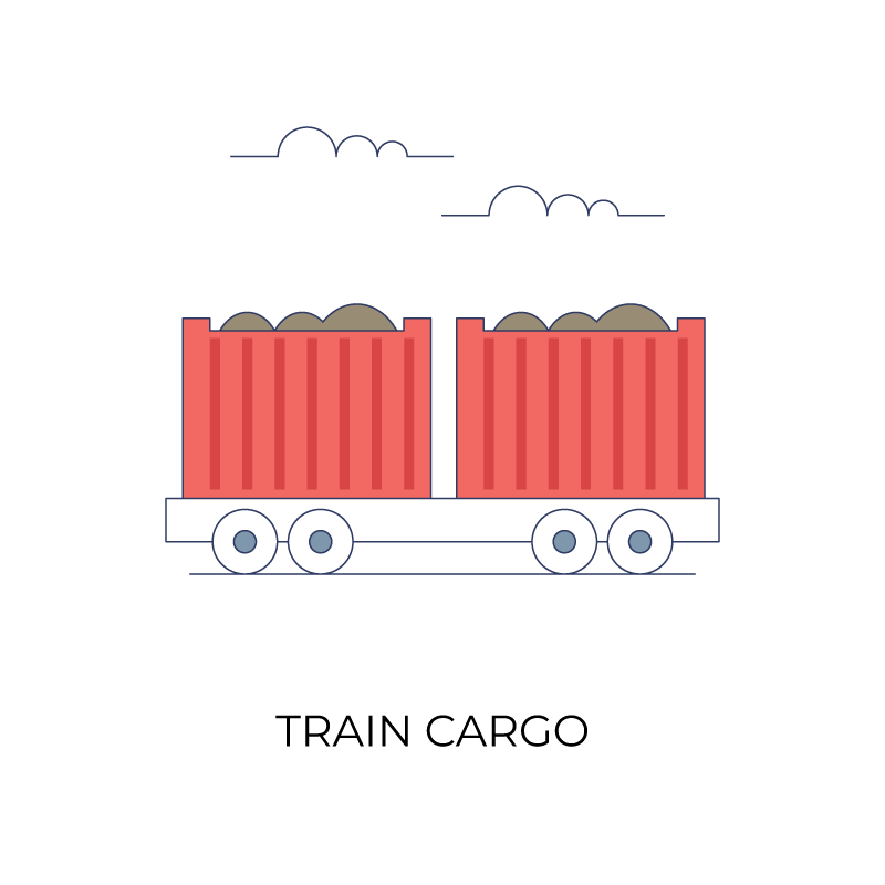Train cargo fate color icon