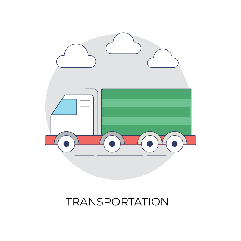 Transportation flat color icon
