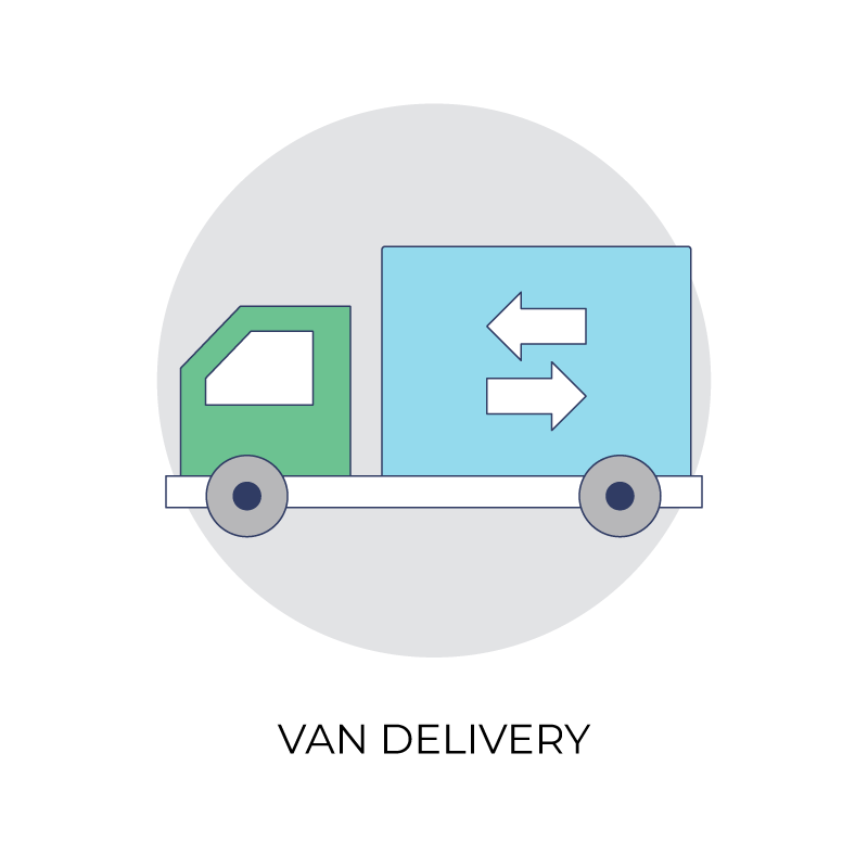 Delivery van flat color icon