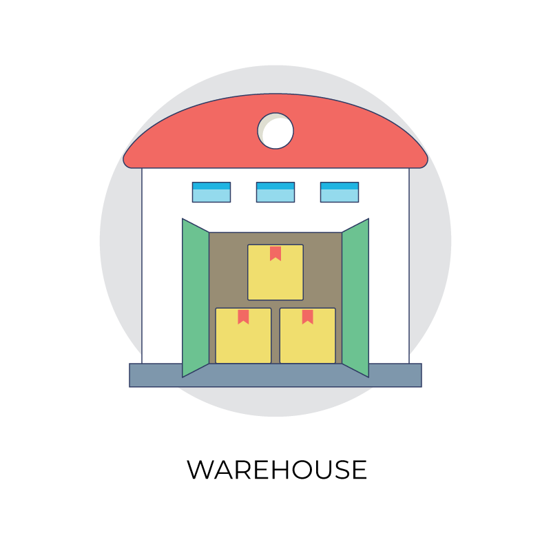 Warehouse flat color icon
