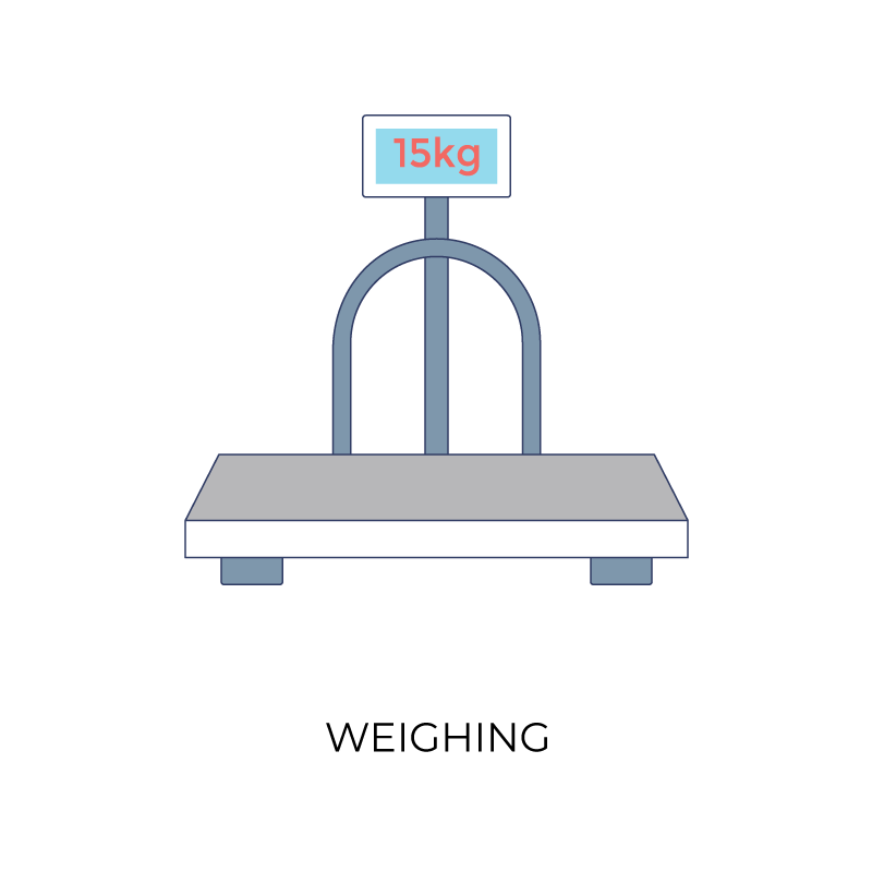 Weighing flat color icon