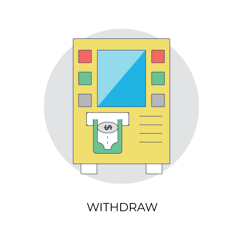 Withdraw flat color icon