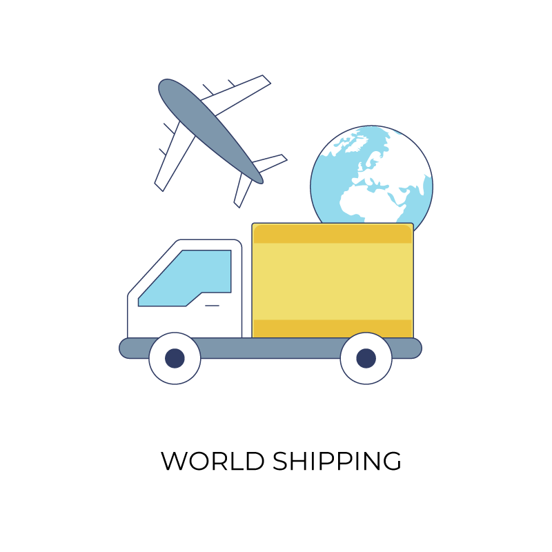 World shipping flat color icon