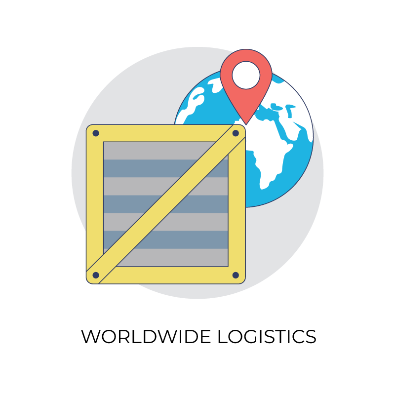 Worldwide logistics flat color icon