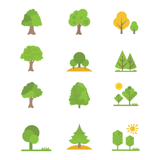 A group of trees flat icon