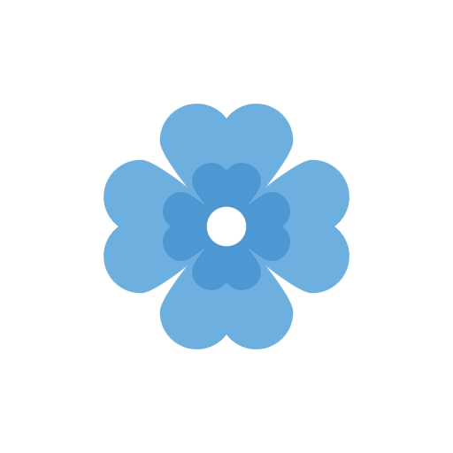 Blue flower flat icon