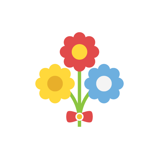 Colorful flowers flat icon