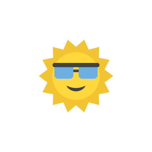 Cool sun flat icon