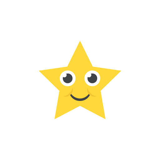Cute smiling star flat icon