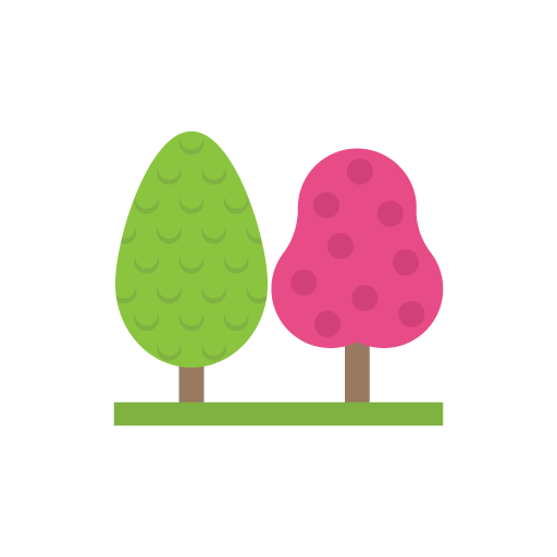 Cute trees flat icon free