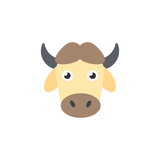 Free cow face colored flat icon