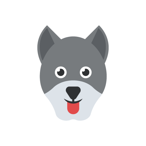 Free dog face color flat icon