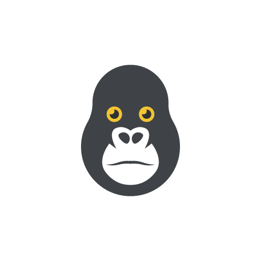 Free gorilla face flat icon