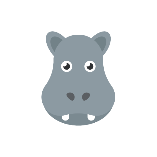 Free hippo face flat icon