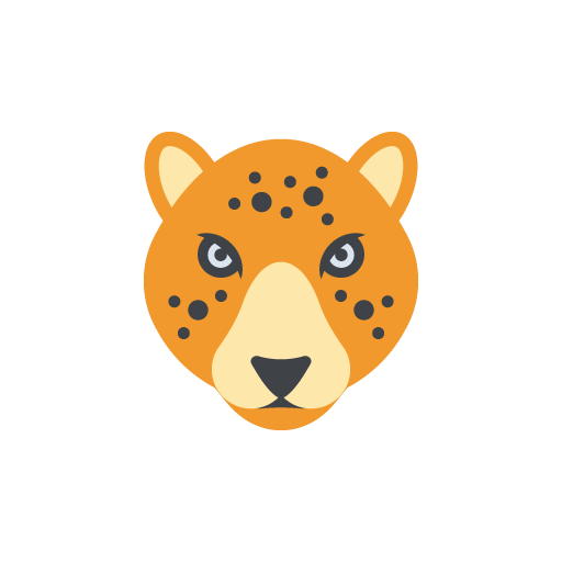 Free leopard face flat icon