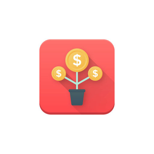 Free money on plant flat icon