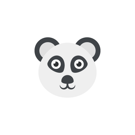 Free panda face flat icon