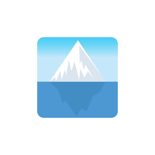 Glacier white mountain flat icon
