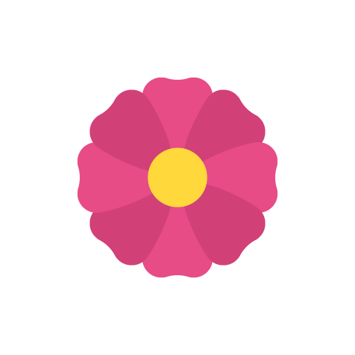 Pink flower flat icon free
