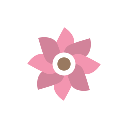 Pink flower flat icon vector