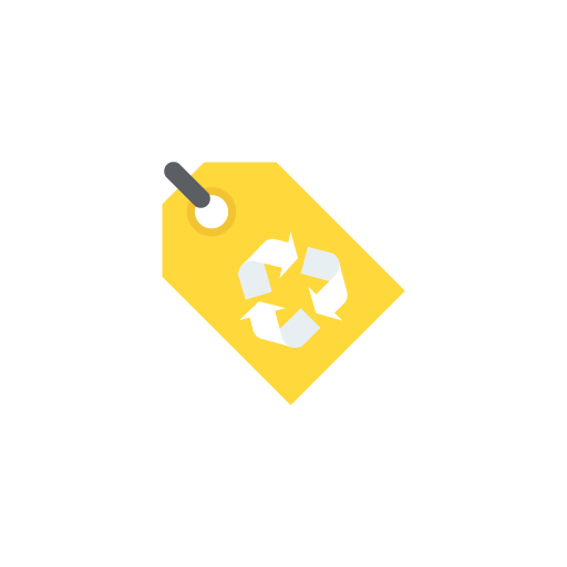 Recycle tag flat icon