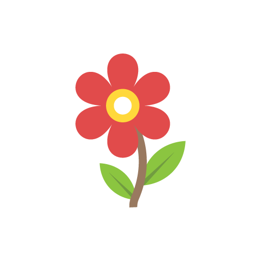 Red flower flat icon free