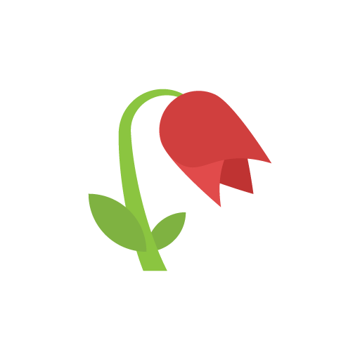 red flower flat icon vector