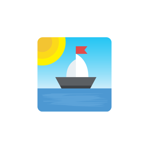Ship in river flat icon