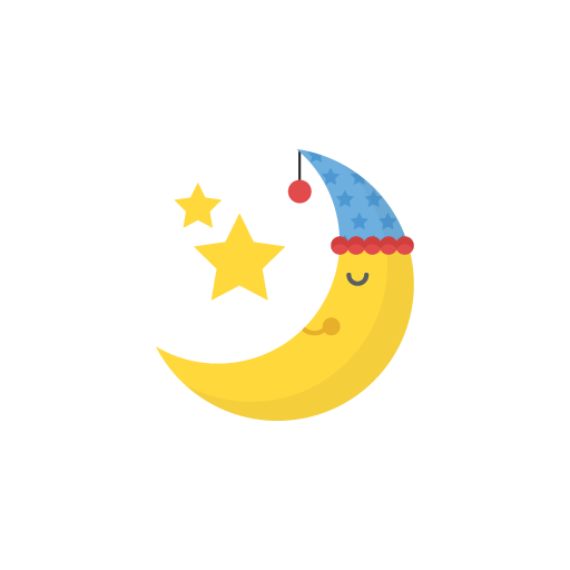 Sleeping moon flat icon