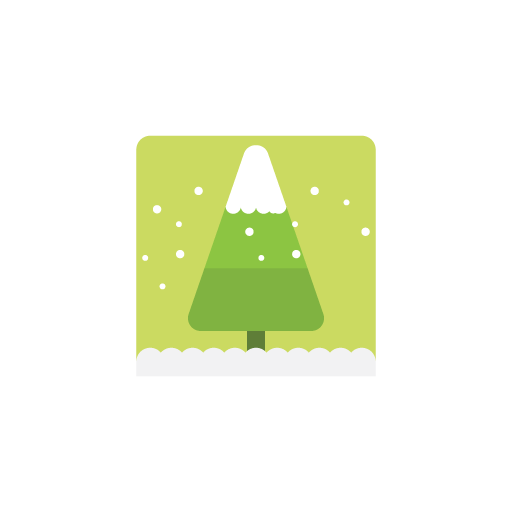 Snow tree flat icon