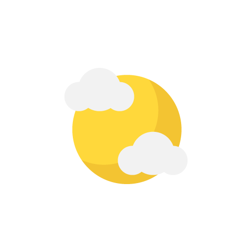 Sun with clouds flat icon