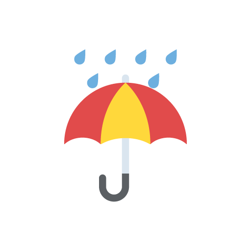 Colored umbrella flat icon